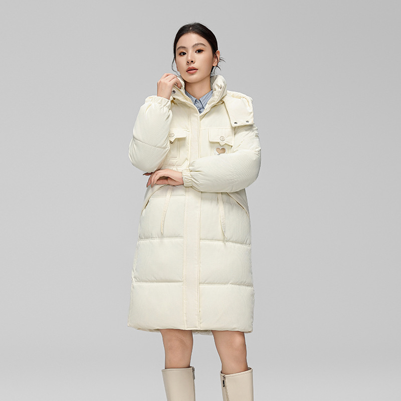女性のためのミドル丈の綿の服 2025 冬の新しいファッション膝上綿のジャケット緩い厚いフード付き綿のジャケット|undefined