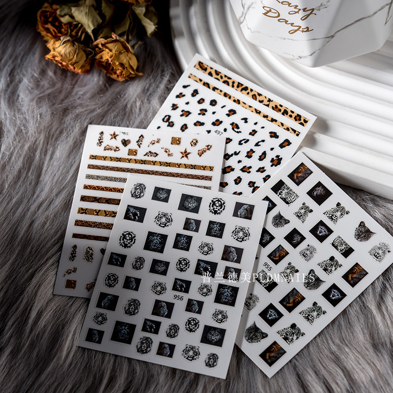 Nail Art Animal World Sticker Nail DIY Creative Unlimited Nail Jewelry Virtual Leopard Tiger Anime Graphic Sticker