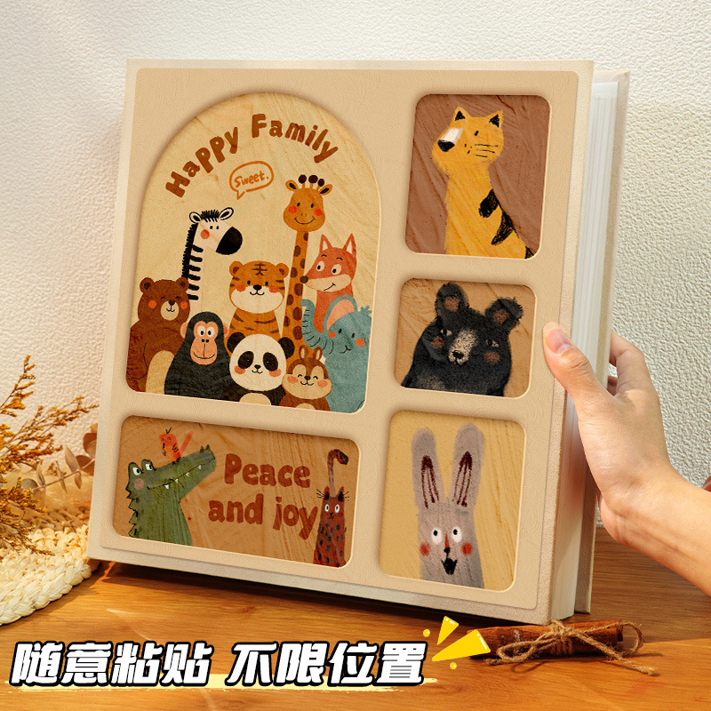 Laminated Photo Album DIY Self-Adhesive Baby Family Kids Growth Record 5 Inches 6 Inches 7 Polaroid 3 Photo Album