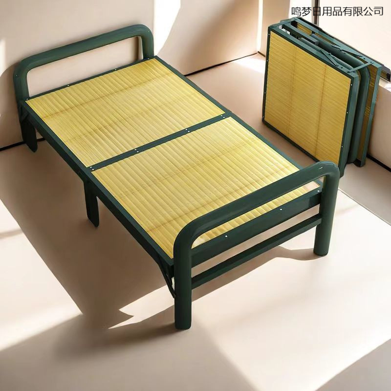 New Bamboo Solid Wood Panel Bed for Home Use, Single or Double, Suitable for Nap, Bamboo Folding Bed Furniture