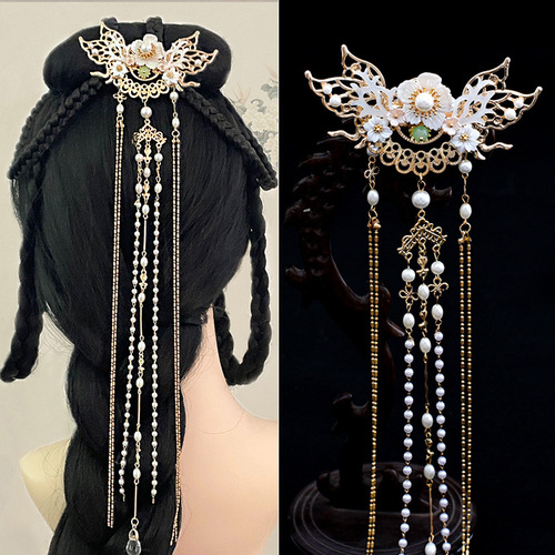 Changge Xing Zhao Lusi Style Hanfu Hairpin with Tassel, Hairpin with Flowing Ornaments, Ancient Style Hair Accessories, Hairpin Decorations