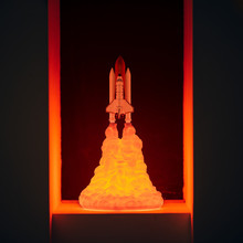 3D打印火箭燈新奇特禮品跨境電子創意產品擺件led小夜燈
