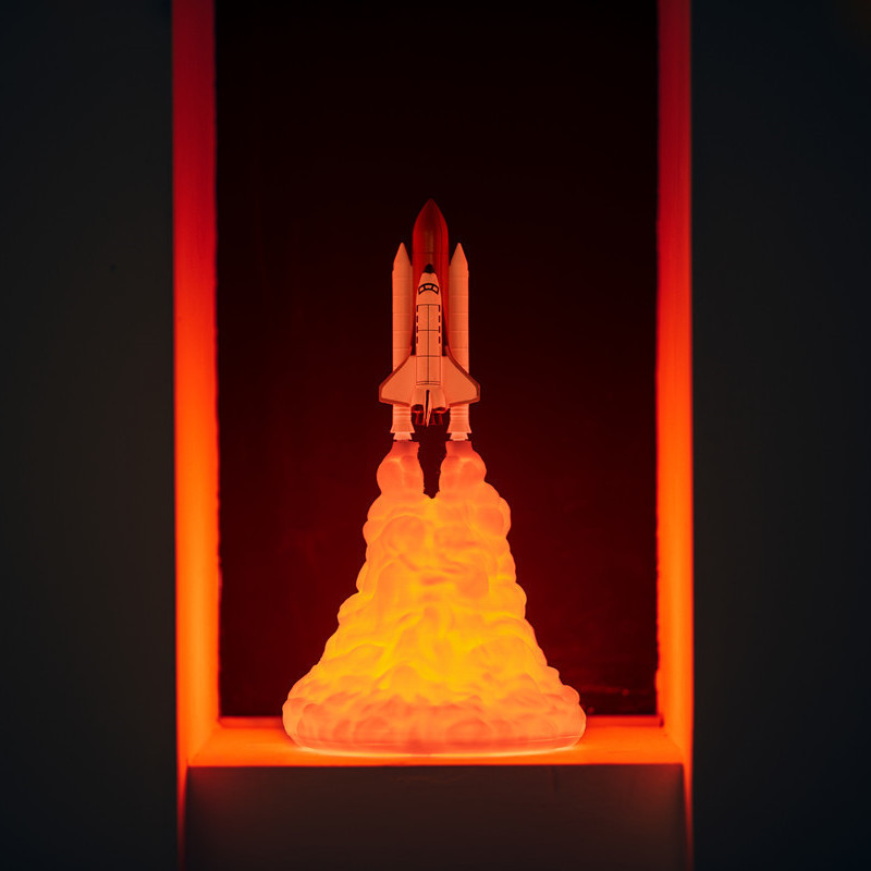 3D Printed Rocket Light New and Unique Gift Cross-Border Digital Creative Product Ornament Led Night Light 3D Printed Rocket Light New and Unique Gift Cross-Border Digital Creative Product Ornament Led Night Light