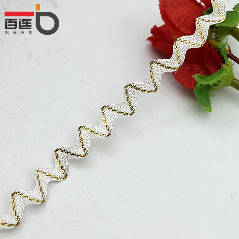 3-5mm oro y plata ola en forma de S borde curvo cortina de cinta de encaje ropa para niños accesorios de la boda accesorios de ropa DIY