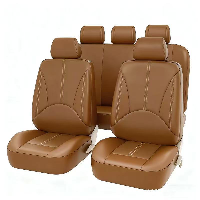 Mexico Russia Pu Perforated Leather Foreign Trade Cross-Border Amazon Car Seat Cover Spliced Leather Universal 5-Seater