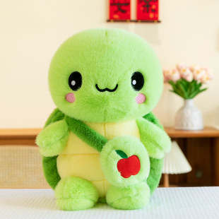 Cute Green Apple Turtle Doll Plush Toy Doll Girl Sleeping Pillow Turtle Plush Toy Doll Girl