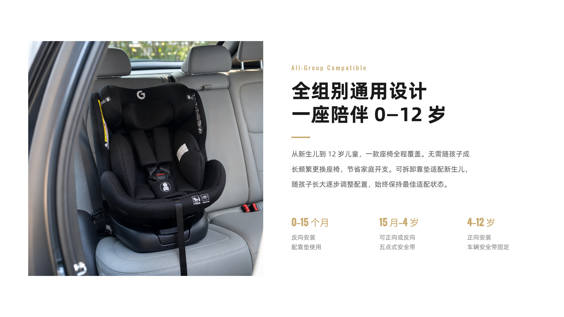 Cross-Border 0-12 Year Old Baby Isofix+Latch Dual Interface Child Car Safety Seat with One-Hand Rotation, Universal
