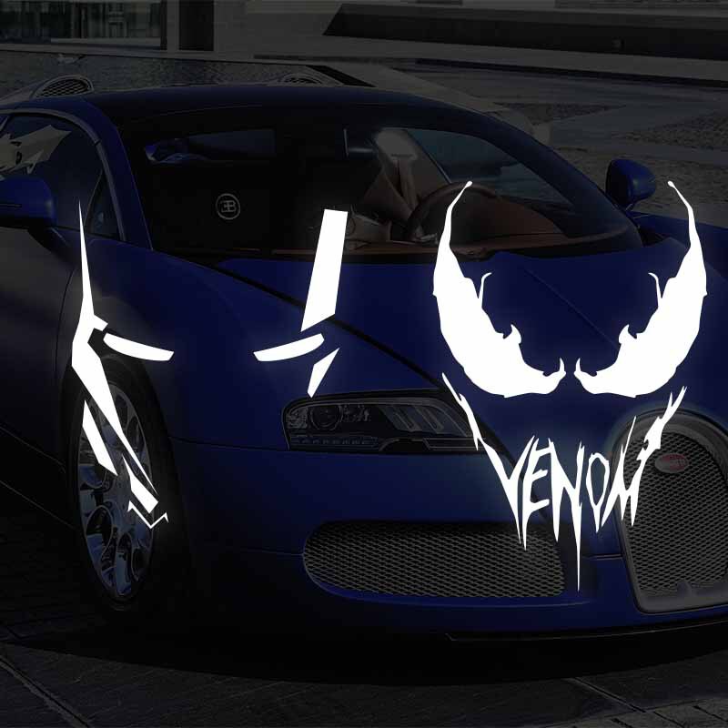 アニメvenom毒液車は自動車の窓ガラスの車体を貼ってオートバイの電気自動車の機関車を貼って光を反射します。|undefined