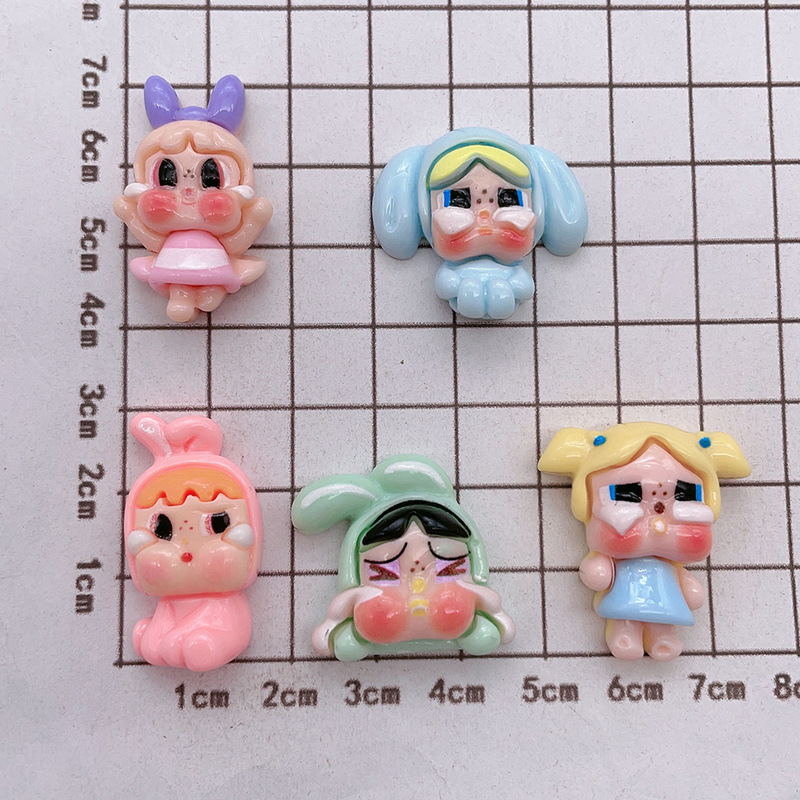 新商品の明るい顔の泣いている子供の女の子の樹脂の部品のdiyクリームのゴムの携帯の箱のコップの靴の服のアクセサリの部品|undefined
