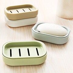 日本製二層排水石鹸箱クリエイティブバスルームトイレ手作り石鹸ホルダー洗顔プラスチック石鹸ホルダー石鹸箱セット