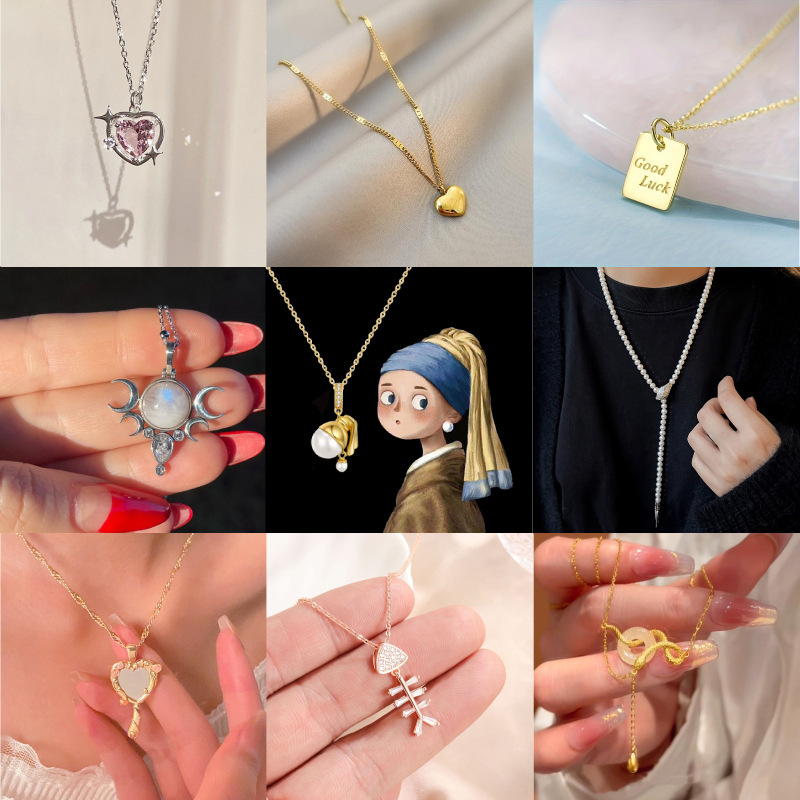 跨境电商货源时尚潮流项链创意设计轻奢简约配饰送好友礼物批发