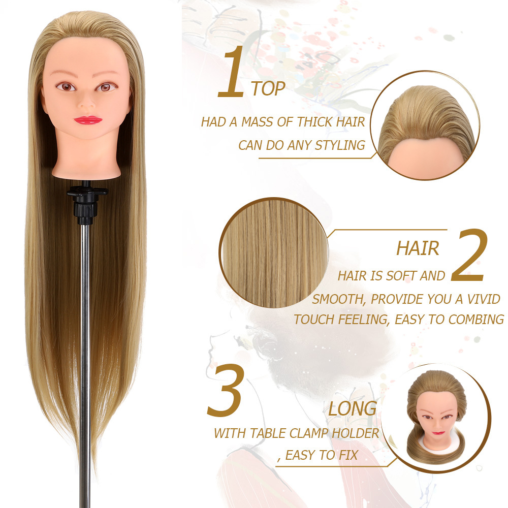 Peruca de alta temperatura seda ejercicio modelo de cabello modelo de cabello especial de cabello blanco trenzado estilo corto oro cara