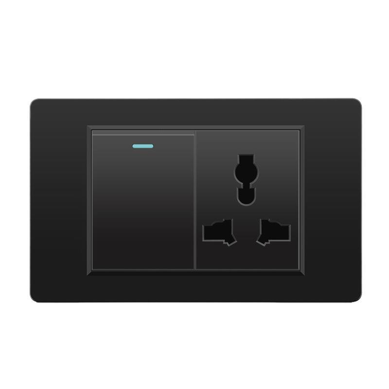 外国貿易スイッチソケット黒 PC パネル壁東南アジアタイ 6 穴台湾ソケット 20Wtype-c|undefined
