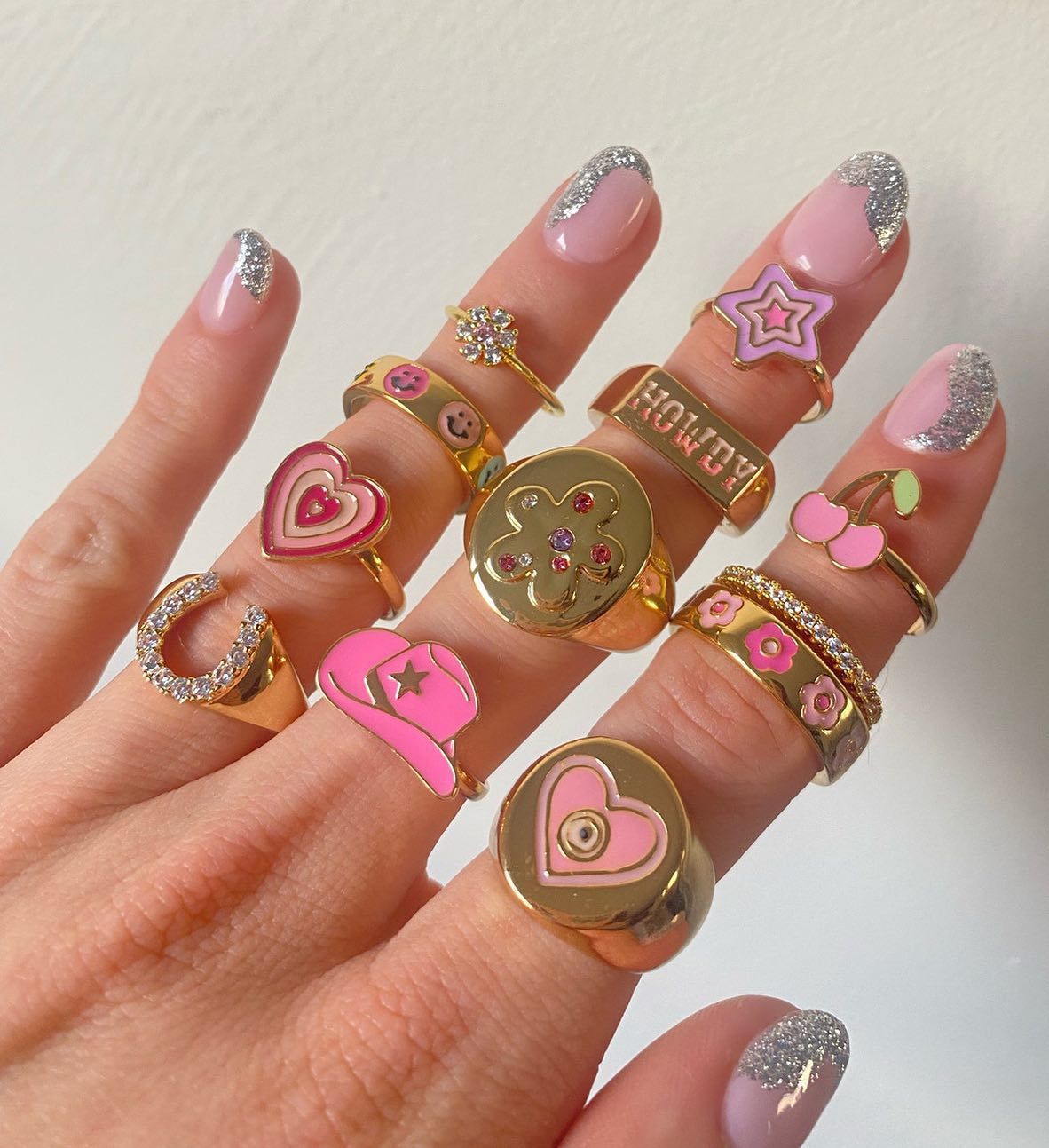 Fashion Leaves Cherry Heart Shape Copper Open Ring