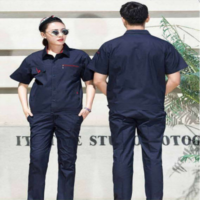 厂家工作制服定做 纯棉耐磨吸湿排汗夏装工作制服现货批发