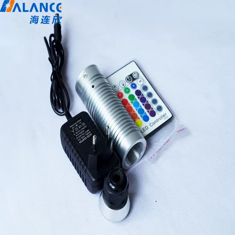 迷你小功率DC光纤机12V直流3W手电筒LED光源器光纤灯节能rgb闪烁