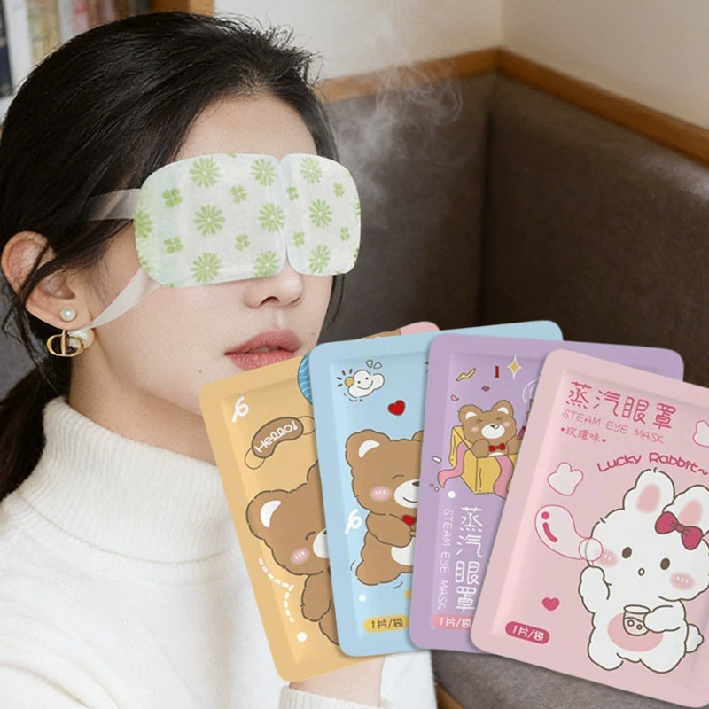 Паровая маска для глаз, оптовая продажа, защита глаз, затеняющая маска для глаз, студенческая маска для сна, нагревательная повязка для глаз, одноразовый горячий компресс, паровая маска для глаз