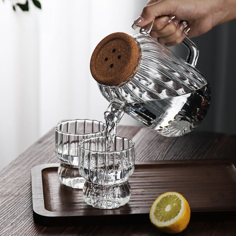 vidrio resistente al calor de alto silicio de silicio de alta capacidad hervidor de agua caliente y fría resistente a altas temperaturas jar de jugo de frutas de alto valor facial taza de agua fría de té