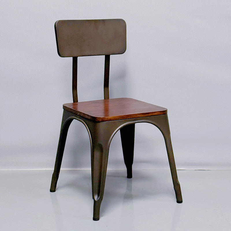 Industrial Style Iron Chair Hot Pot Restaurant Barbecue Snack Bar Metal Dining Chair Sturdy and Durable All Iron Restaurant Chair