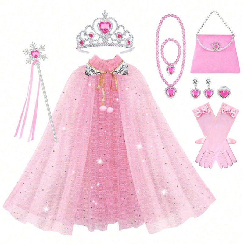 Cross-Border Hot Selling Children's Crown Frozen Magic Wand Bag Set Princess Tiara Girls Crown Hair Accessories
