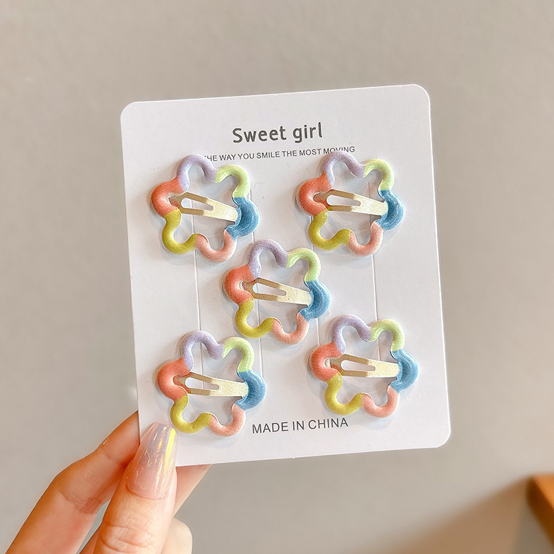 Color para niños lindo pequeño bb clip niña flequillo clip de cabello roto horquilla para bebé tocado de niña estrella horquilla