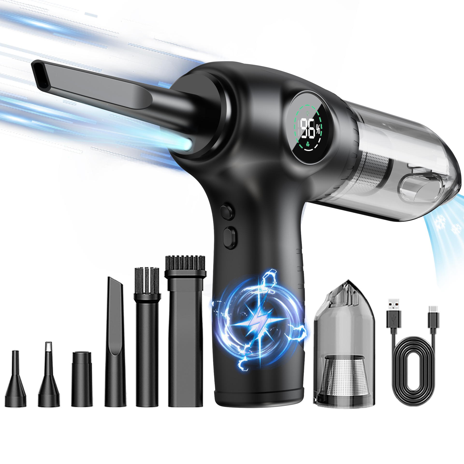 Nuevo coche inalámbrico colector de polvo portátil pistola de vacío de alta potencia de mano limpieza del hogar dos-en-uno soplador de polvo