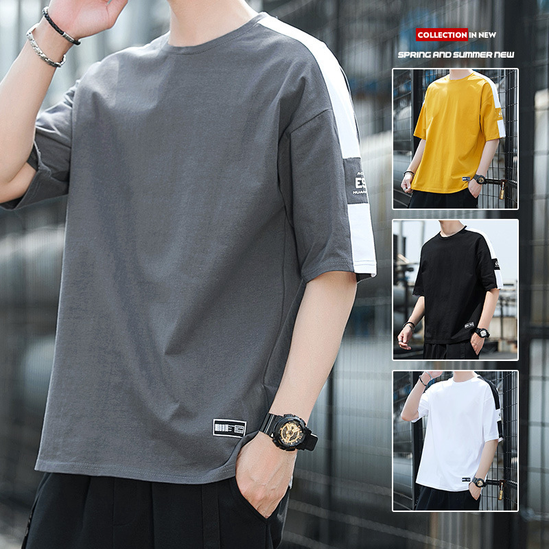 Short-Sleeved T-Shirt for Men 2026 Summer Korean Style Trendy Loose Ins Trendy Brand Student Tops Half-Sleeved Men's Clothing