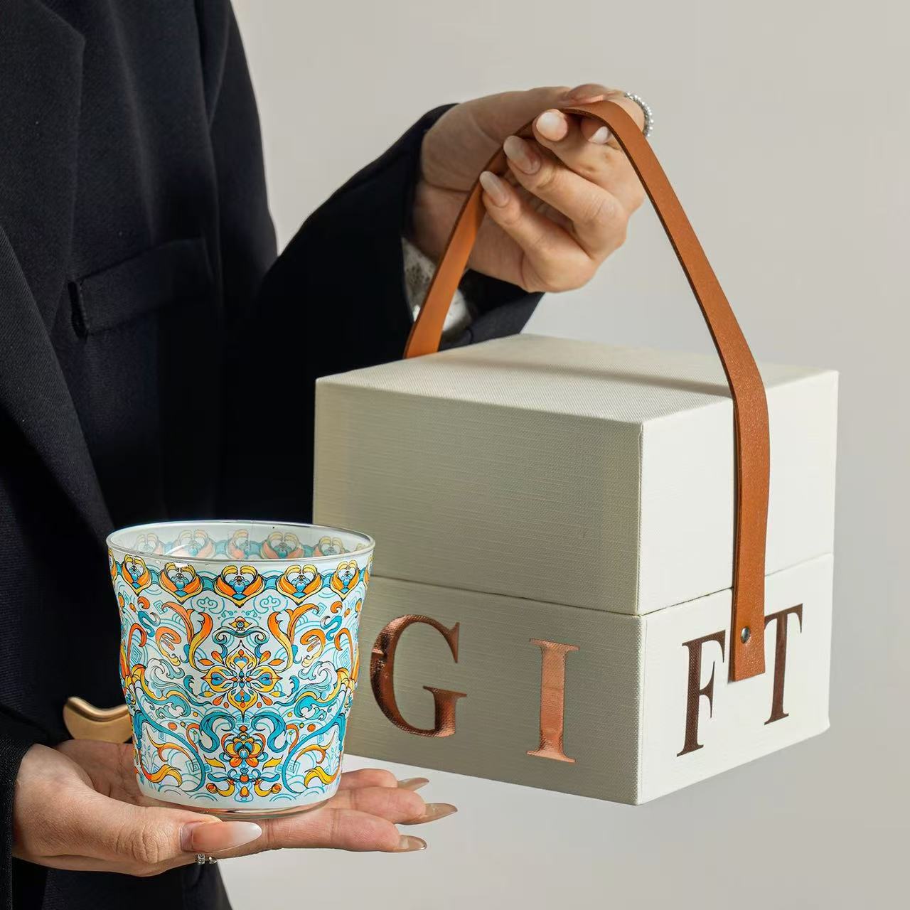 Regalo de cumpleaños para chicas tazas de vidrio de alta calidad para acompañantes de regalo de alta calidad exquisita taza de agua caja de regalo image 9