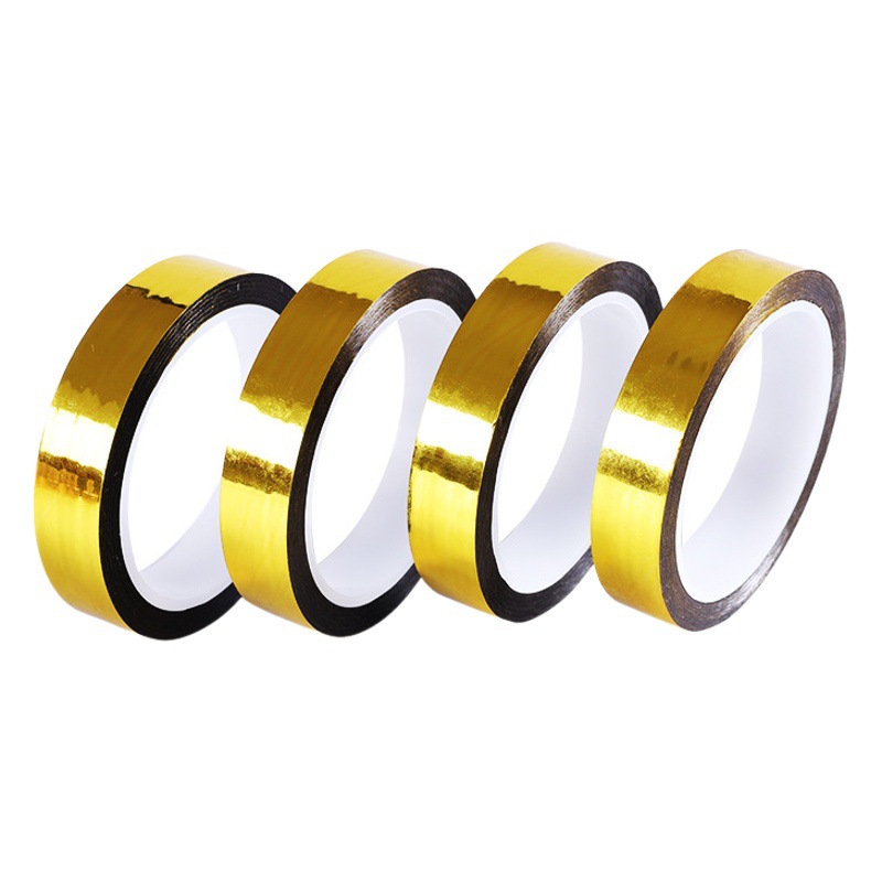 Cinta de oro brillante DIY regalo decorativo embalaje hecho a mano estudiante cinta arreglo de boda etiqueta engomada del borde de oro