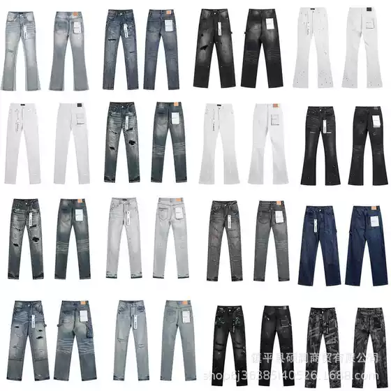 New Trendy High-Street Denim Jeans for Cross-Border EU & US Market - Light Wash Distressed Ripped Patchwork Collection