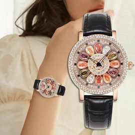 时来运转七彩孔雀时尚优雅气质潮流个性腕表