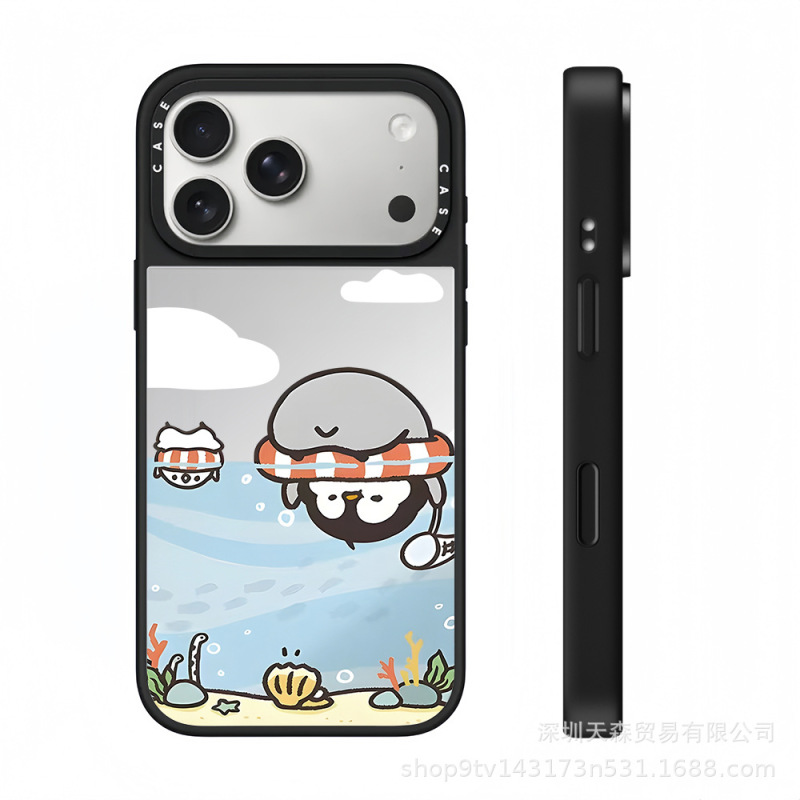 CASET联名企鹅呆小毛适用苹果iPhone17ProMax手机壳16潮牌14镜面|undefined