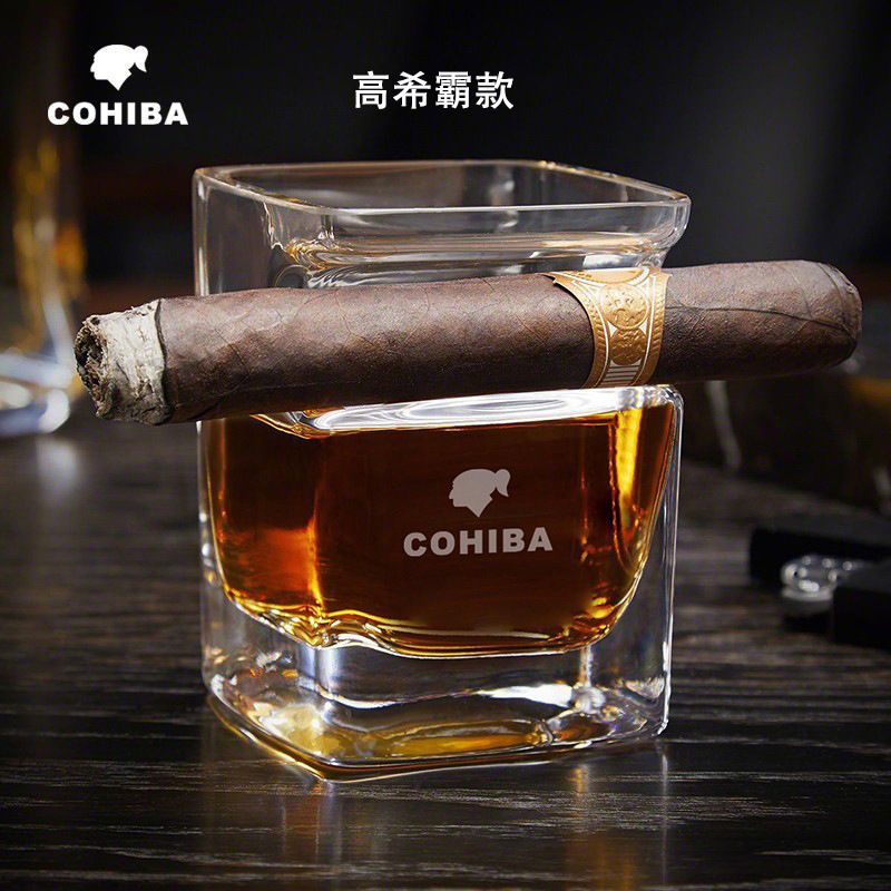 Vaso de whisky ligero de lujo de cigarro de cristal creativo de vidrio de whisky ins copa de compañero