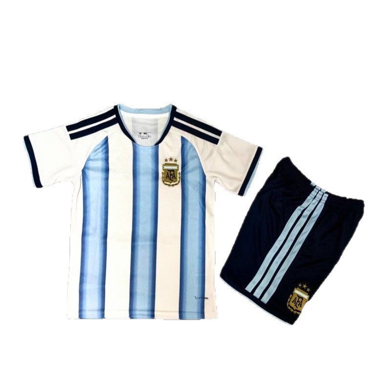 2026 Copa del Mundo de fútbol infantil trajes de mangas cortas pantalones cortos Argentina Alemania Francia niños y niñas secos rápidos image 5
