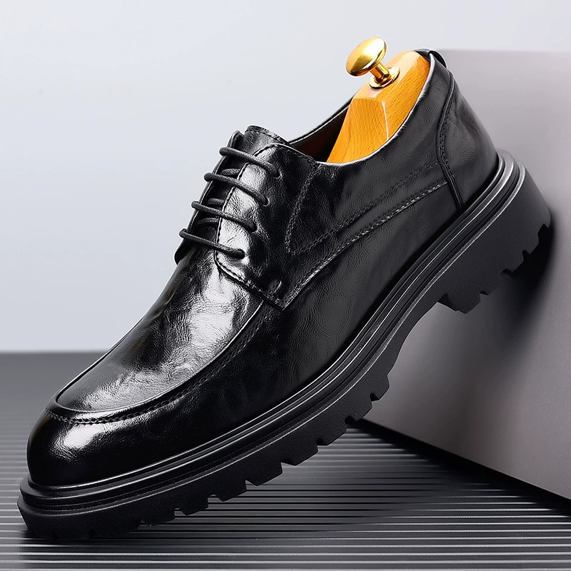 Кожаная обувь мужская прямая ручная ручная узор новый бизнес-обувь мужская кожаная обувь повседневная дышащая работа Британская свадебная обувь