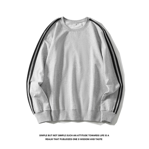 Men's and Women's Cotton Crew Neck Sweatshirt Set for Spring and Autumn, Long Sleeve Outerwear, Two-Piece Casual Running Set Stylish