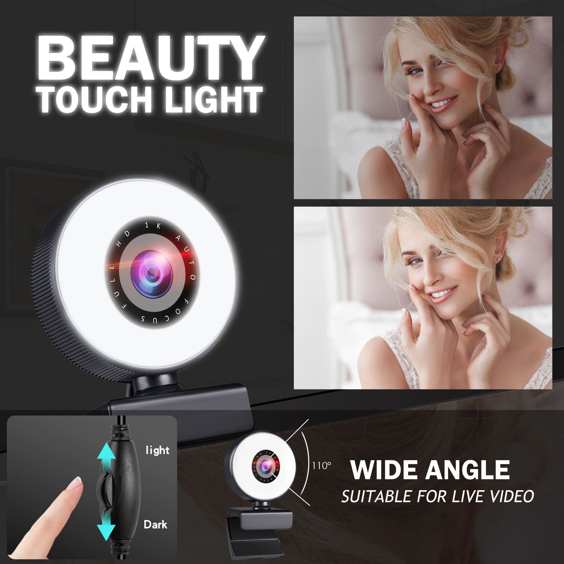 4K auto-focus webcam 2K driver-free