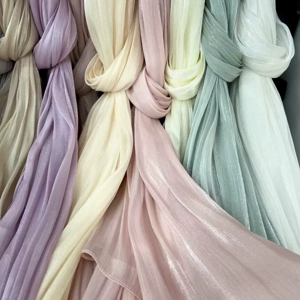 Breathable and Cool Island Satin Crepe Long Scarf Malaysian Solid Color Soft Shiny Scarf Women's Shawl