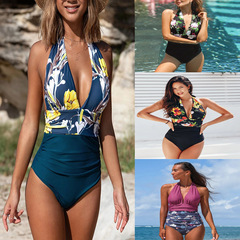 2022 Cross-border Exclusive New Arrival Fashionable European and American Style Sexy Printed One-Piece Women's Swimsuit Wholesale on Amazon
