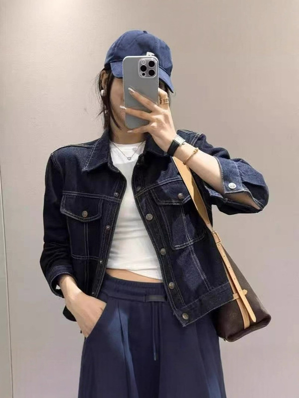 牛仔外套女春秋新款韩系复古百搭短款丹宁色气质长袖上衣休闲女款|undefined