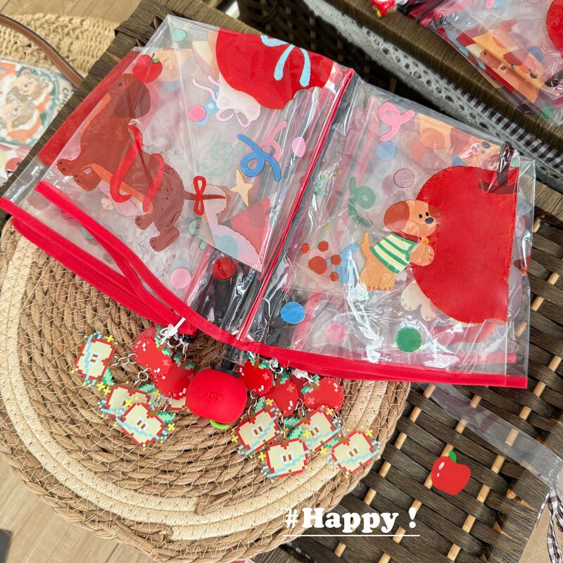 ins Cartoon Transparent Umbrella Cute Girl's Heart Internet Celebrity Children's Thickened Long Handle Folding Portable Automatic Storage ins Cartoon Transparent Umbrella Cute Girl's Heart Internet Celebrity Children's Thickened Long Handle Folding Portable Automatic Storage