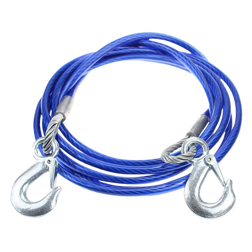 Автомобиль буксировочный трос стальная проволока автомобильный буксировочный трос 4 метра 5 тонн буксировочный ремень утолщенный внедорожный ремень для привязки