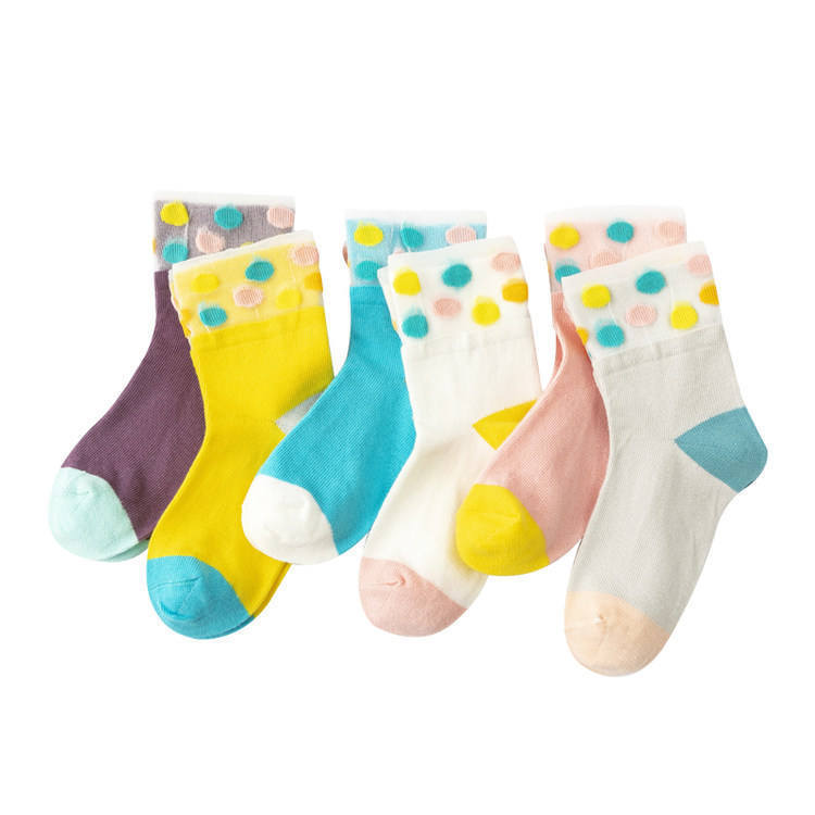 Children's Socks Manufacturer Korean Girls' Nordic Colorful Polka Dot Socks D Classic Cute Children's Sock Bag