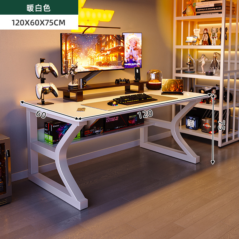 Escritorio de computadora blanco Escritorio de escritorio para juegos domésticos Escritorio de dormitorio Escritorio de escritorio Escritorio simple Escritorio de oficina para adultos