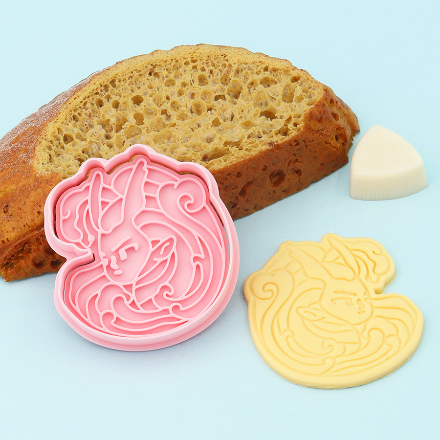 Molde de galletas de Nezha simulado, herramientas de repostería con diseños de dibujos animados de Ao Bing, Ao Guang, Shen Gongbao, Shijin y Bestia del Límite de la Emperatriz