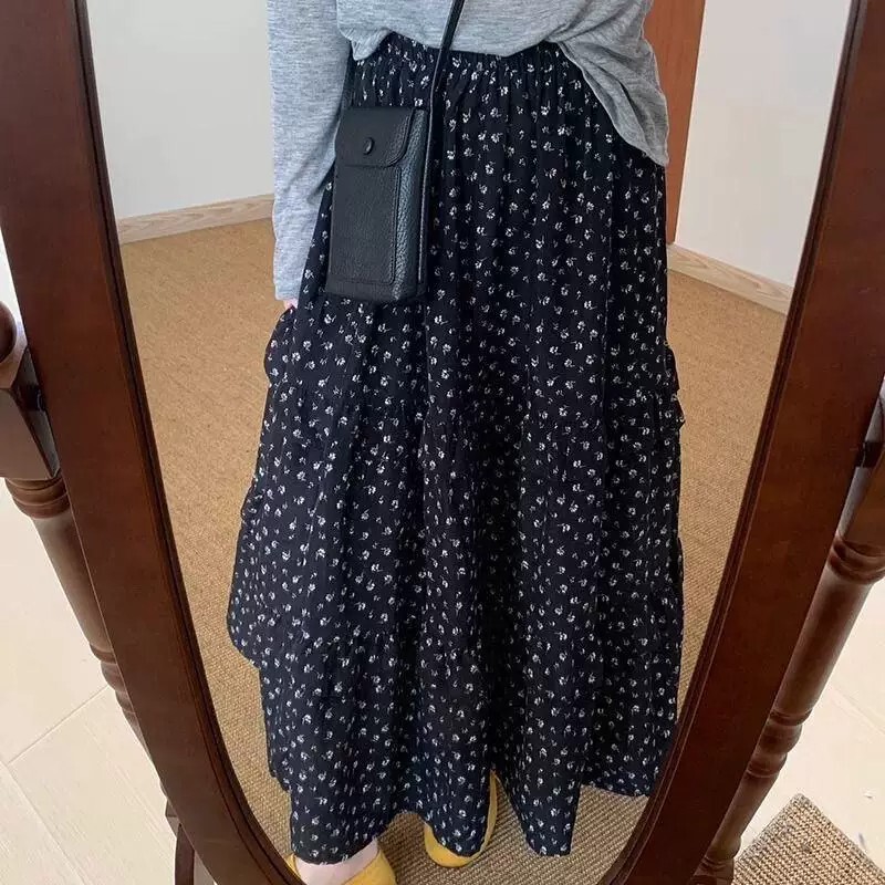 2026 Black Elegant Floral Mid-Length High-Waisted New Slimming Cake Skirt Versatile Bodycon Skirt for Women 2026 Black Elegant Floral Mid-Length High-Waisted New Slimming Cake Skirt Versatile Bodycon Skirt for Women