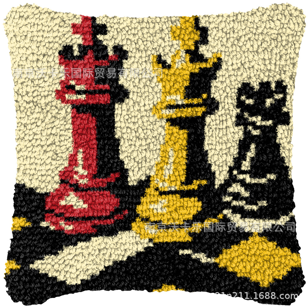 手工diy圣诞雪人坐垫门垫地毯绣段段绣毛线绣彩印材料包亚马逊