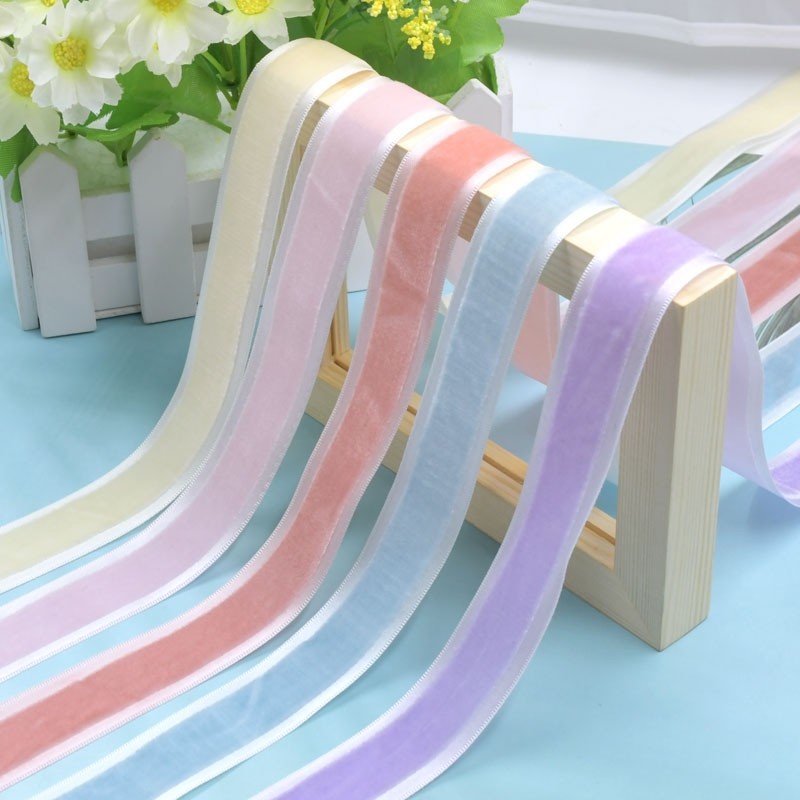 织带2.5cm高档丝绒带50码一卷现货DIY手工蝴蝶结头饰饰品包装