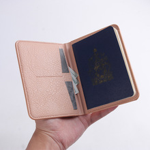 简约油边款护照包粉色可爱机票夹卡包PU皮护照夹保护套女