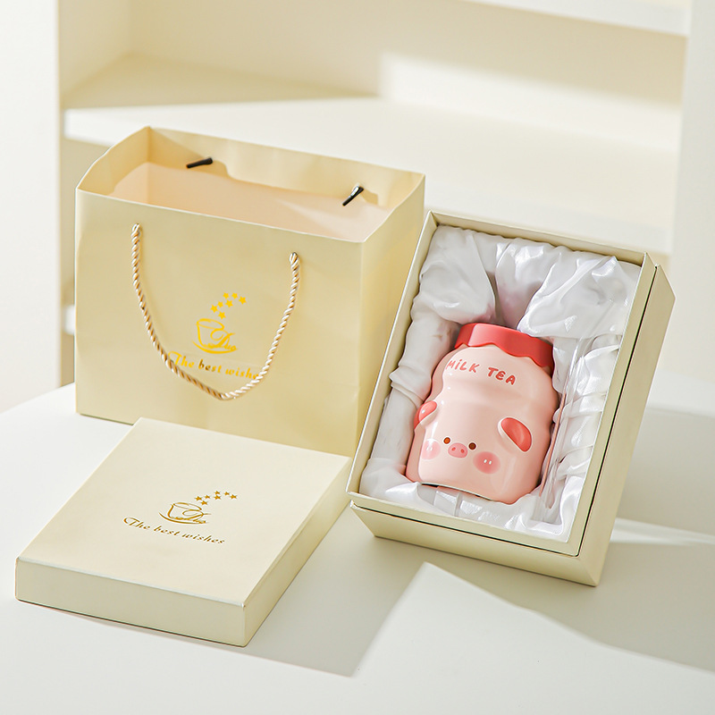 Taza de paja de cerámica creativa con tapa de verano, taza de agua indispensable, taza de jugo doméstica, taza de bebida fría